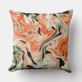 konstnärlig orange marmor mönster kudde