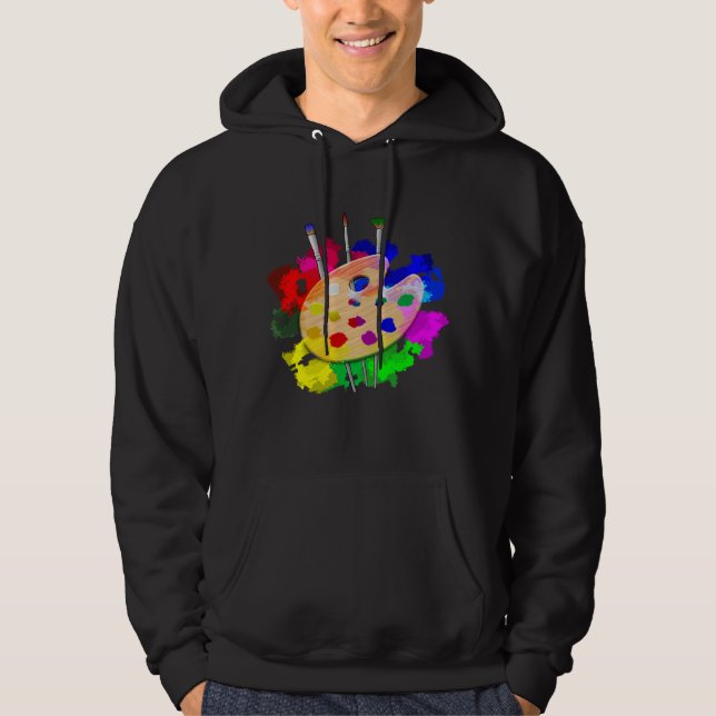 Konstnärlig palettartist hoodie (Framsida)
