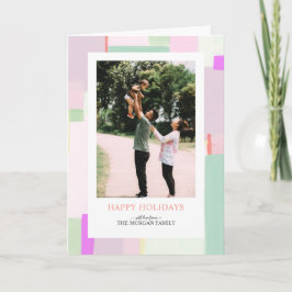 Konstnärlig Pastell Jul Holiday Foto Kort