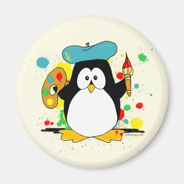 Konstnärlig penguin magnet (Framsidan)