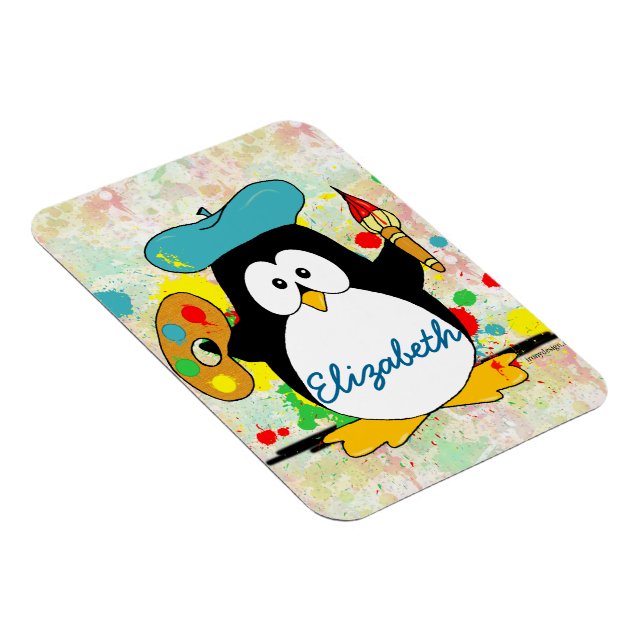 Konstnärlig penguin-målare magnet (Högersidan)