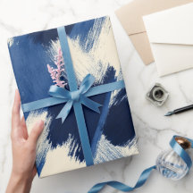 Konstnärlig pensel Marinblå Indigo Sträck Abstrakt