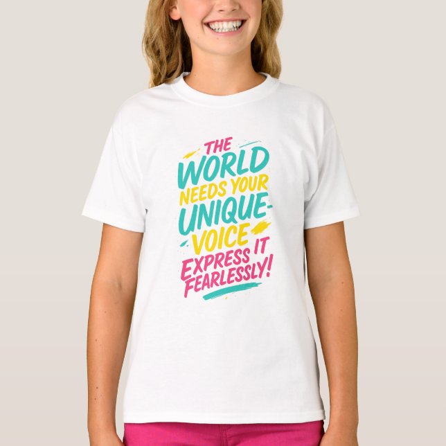 Konstnärlig pensel-typografi T-shirt –  (Framsida)