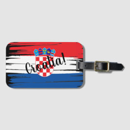 Konstnärlig penseldrag Kroatien flagga Bagagebricka