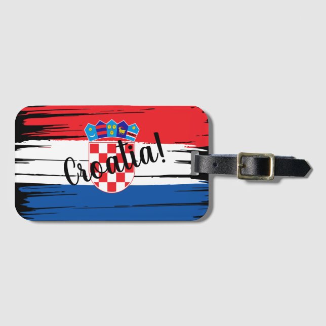 Konstnärlig penseldrag Kroatien flagga Bagagebricka (Framsida horisontal)