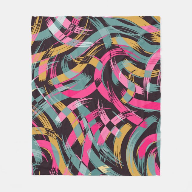 Konstnärlig penseldrag mönster. fleecefilt (Framsidan)