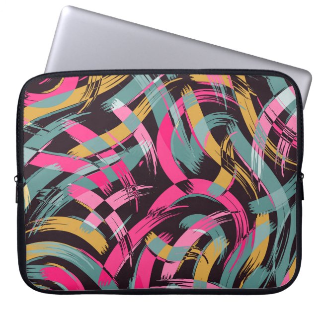 Konstnärlig penseldrag mönster. laptop fodral (Framsidan)