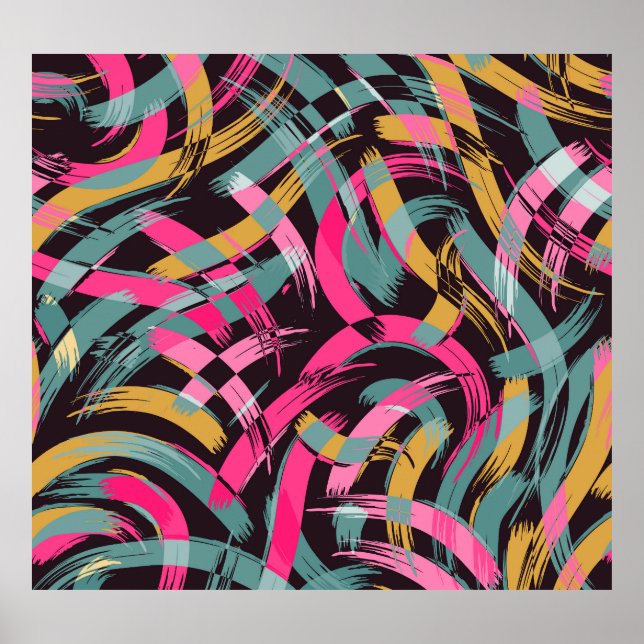 Konstnärlig penseldrag mönster. poster (Framsidan)