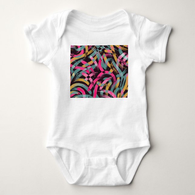Konstnärlig penseldrag mönster. t shirt (Framsida)