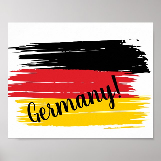 Konstnärlig penseldrag Tyskland Flagga   Poster (Framsidan)