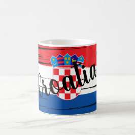 Konstnärlig penseldragning Kroatien Flagga Kaffemugg