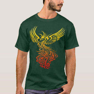 Konstnärlig Phoenix Gult Orange Färg-blandning T Shirt