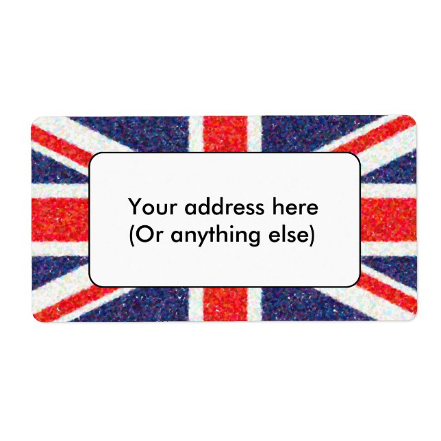 Konstnärlig pointillist UK Union Jack Flagga Fraktsedel (Framsidan)