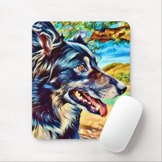 Konstnärlig porträtt av Border Collie i naturskön Musmatta