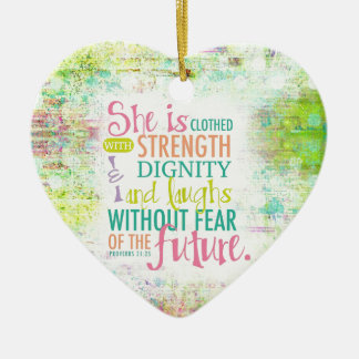 Konstnärlig Proverbs31:25 Julgransprydnad Keramik
