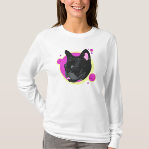 Konstnärlig Retro Frenchie fransk bulldoggT-tröj Tröja