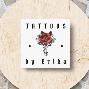Konstnärlig Ro-Teckning-tattokonstnäst Salon-prick Fyrkantigt Visitkort