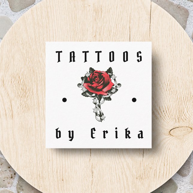 Konstnärlig Ro-Teckning-tattokonstnäst Salon-prick Fyrkantigt Visitkort (Skapare uppladdad)