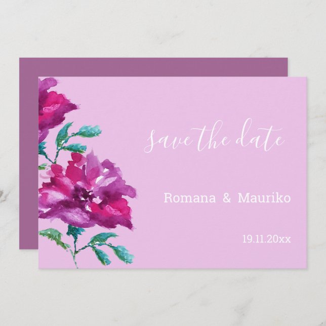 Konstnärlig Ro-vattenfärg Hand-målad Spara Datumet (Fram/baksida)