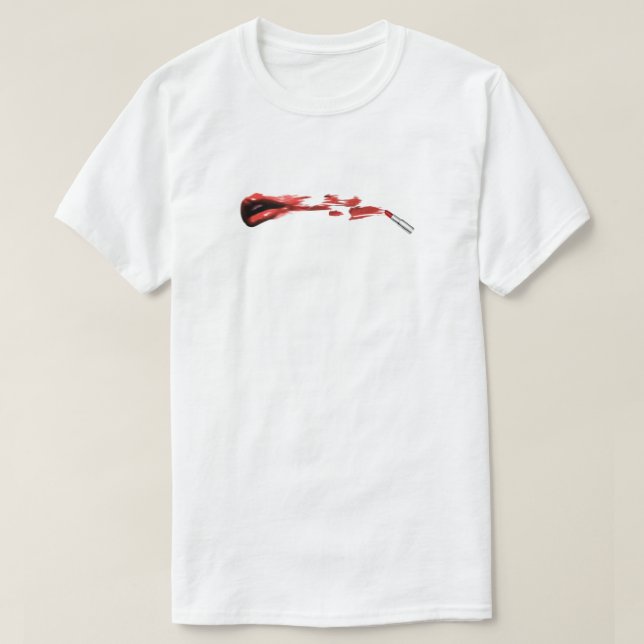 Konstnärlig röd läppstiftssmink grafisk t shirt (Design framsida)