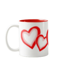 Konstnärlig röd Rosa Hearts Mönster på vit