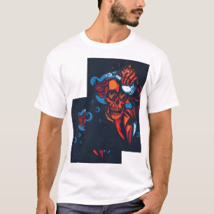🔥 Konstnärlig röd skalle – Eld design 🔥 T Shirt