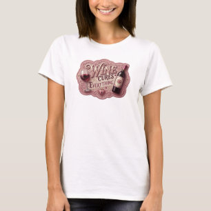 Konstnärlig Röd VIN BOTAR ALLT Konstnärligt Motiv T Shirt