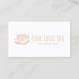 Konstnärlig Rosa Blommigt Vattenfärg Lotus Flower Visitkort