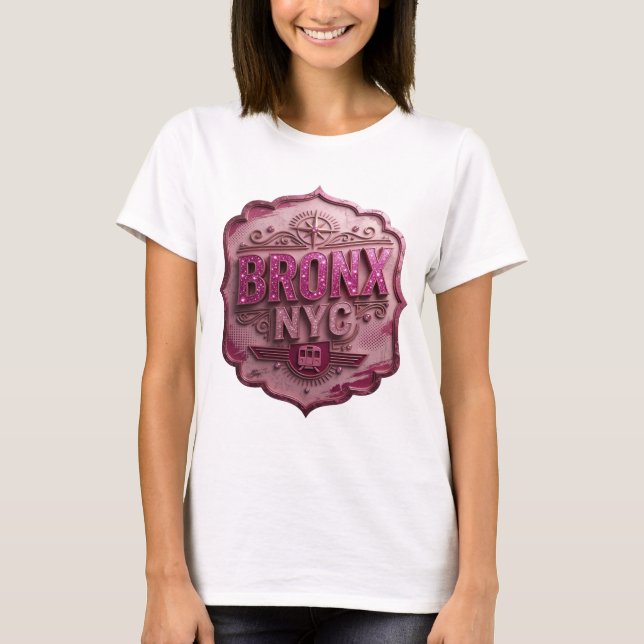 Konstnärlig Rosa BRONX NYC Statement T-shirt (Framsida)