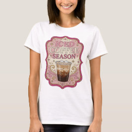 Konstnärlig Rosa ISTE COFFEE SAISON Slogan Design T Shirt