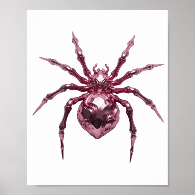 Konstnärlig Rosa METALLISK SPINNEDesign Poster (Framsidan)
