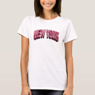 Konstnärlig Rosa NEW YORK Bärbar Konst T Shirt