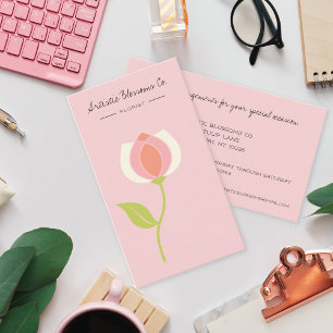 Konstnärlig Rosa Tulip Florist Visitkort