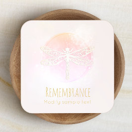 Konstnärlig Rosa Vattenfärg Dragonfly Beauty Spa Fyrkantigt Visitkort