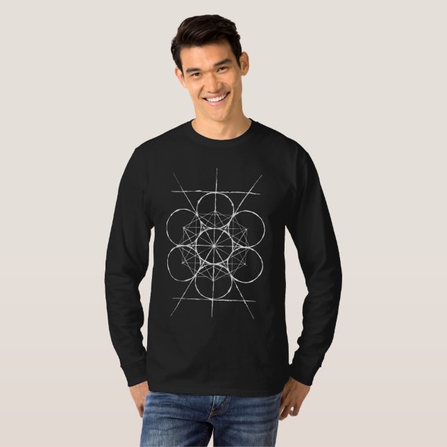 Konstnärlig sakral geometriMetatrons skjorta för T-shirt (Hel framsida)