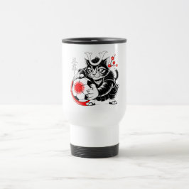 Konstnärlig Samuraj Katt fotboll Present för Kaffe Resemugg