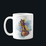 Konstnärlig schess Kung-kaffe Mugg - Abstrakt Färg<br><div class="desc">Börja din dag som en kung med det här 11 oz-kaffet i öga, mugg, som har en djärv schack i biet mot kung mot en sjudande abstrakt bakgrund av snurrande blåsor, och lila. Oavsett om du är djupt funderad över nästa drag eller bara njuter av din morgonbrygga, lägger mugg till...</div>