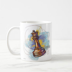 Konstnärlig schess Kung-kaffe Mugg - Abstrakt Färg
