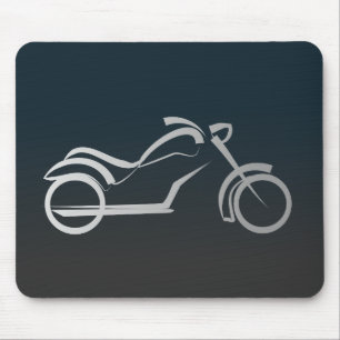 Konstnärlig silhouetteillustration för Motorbike Musmatta
