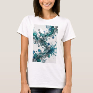 Konstnärlig silver ABSTRAKT KONST Grafisk t-shirt