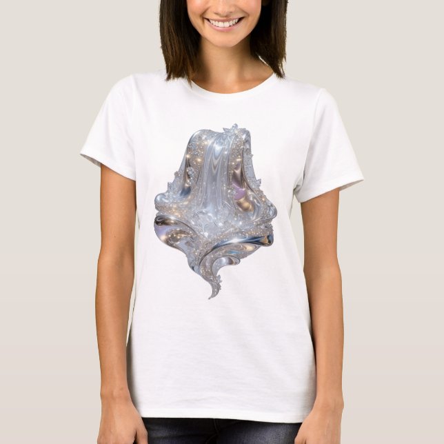 Konstnärlig Silver ABSTRAKT KONST Statement T-shir T Shirt (Framsida)