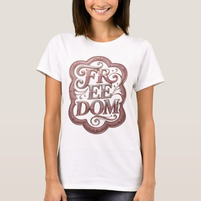 Konstnärlig Silver FRAMHET Tryck T Shirt (Framsida)