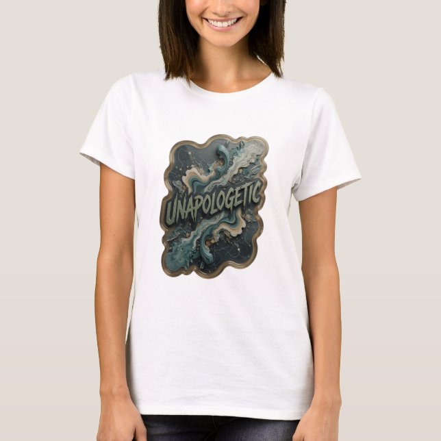 Konstnärlig Silver OFÖRSVARLIG T-Shirt Design (Framsida)
