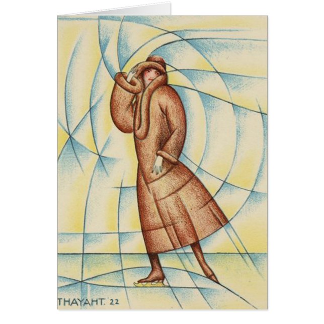 Konstnärlig skater hälsningskort (Framsidan)