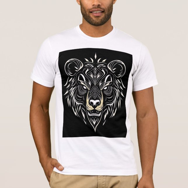 Konstnärlig skildring av ett lejonhuvud t shirt (Framsida)
