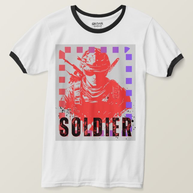 Konstnärlig Solderlinjedesign T-Shirt "Modern Sold (Design framsida)