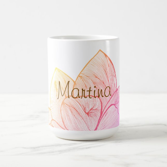 Konstnärlig solnedgång Floral Martina kaffe Kaffemugg (Center)