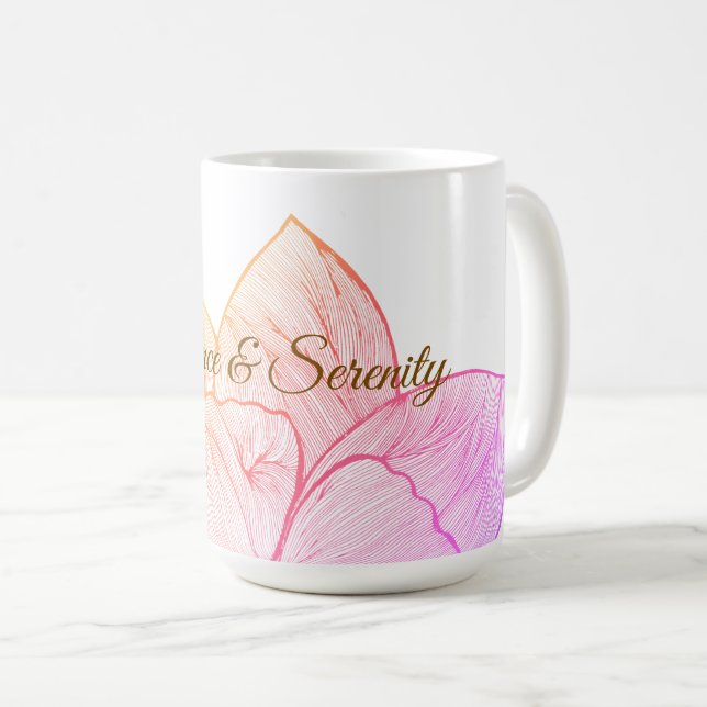 Konstnärlig solnedgångsblomma "Balans & Serenitet" Kaffemugg (Framsida höger)