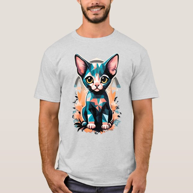 Konstnärlig sphynx-katt t shirt (Framsida)