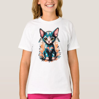 Konstnärlig sphynx-katt t shirt